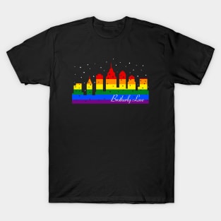 Philadelphia Brotherly Love LGBT Gay Pride City Skyline T-Shirt